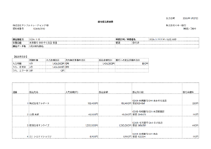 日付の記載がある一般的な総合振込明細