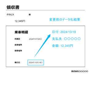 変更前のデータ化結果